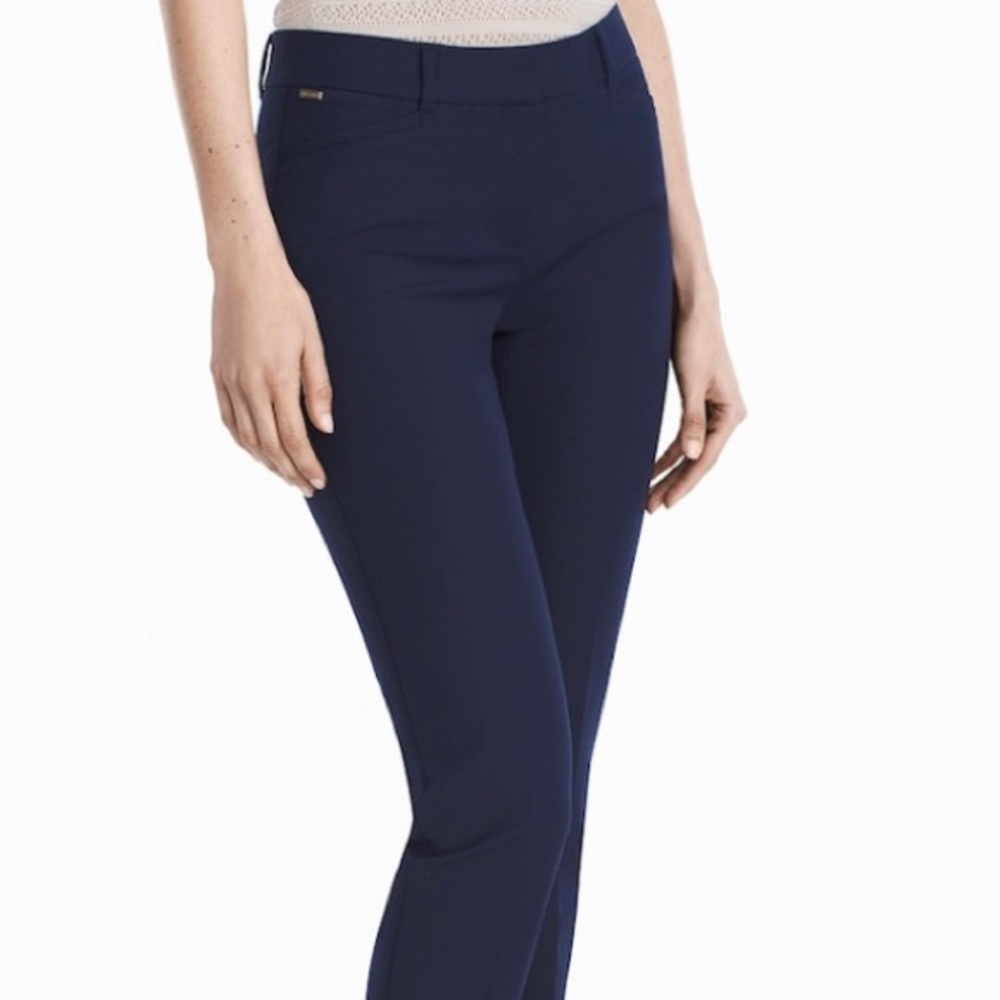 WHBM Cotton Slim Ankle Blue Pants